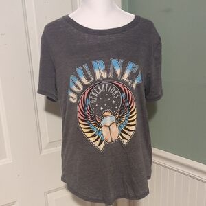 Journey 80s Band Generations Tshirt Charcoal Graphic Semi Sheer Women's Large